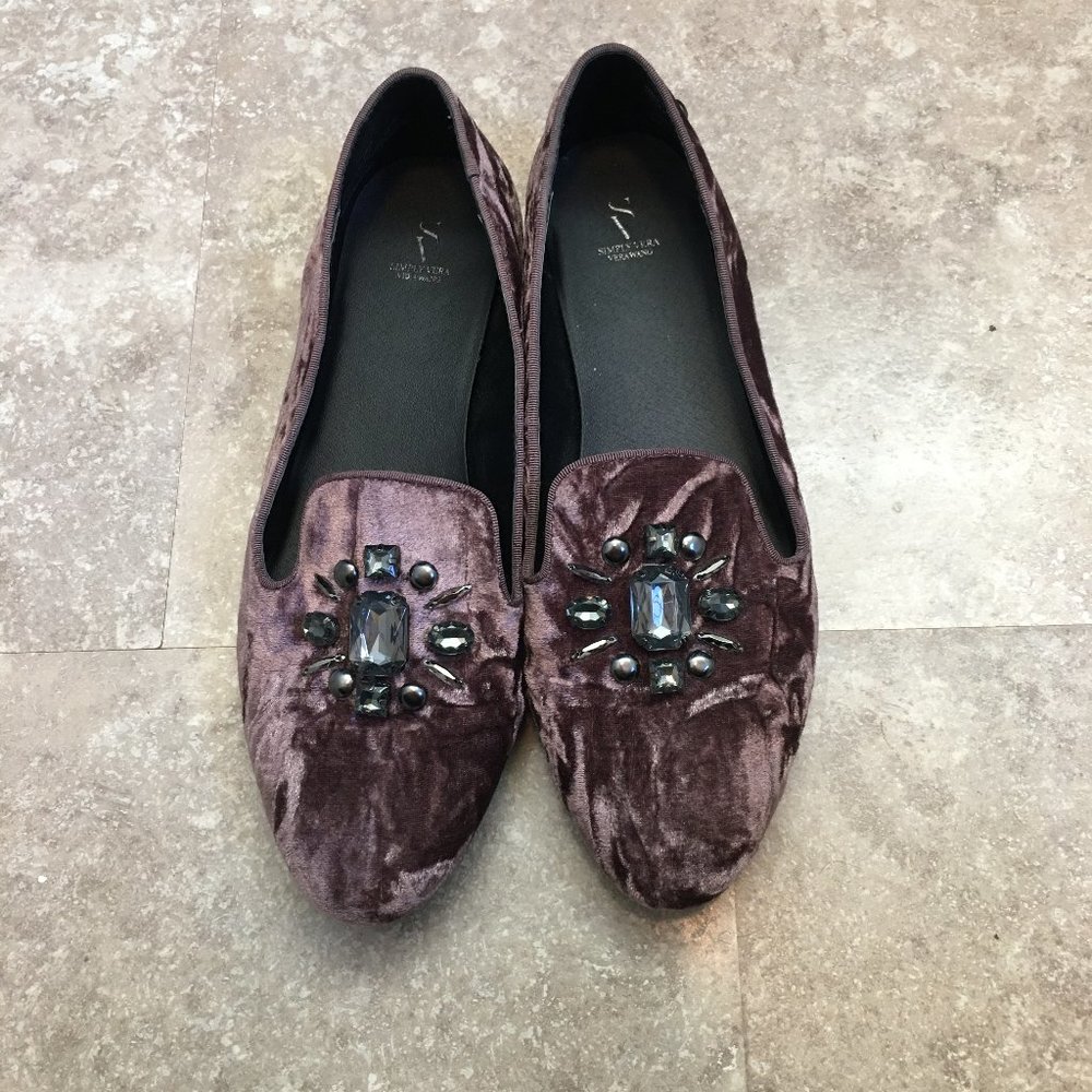 Simply Vera Wang Purple Smoking Loafers Size 9.5